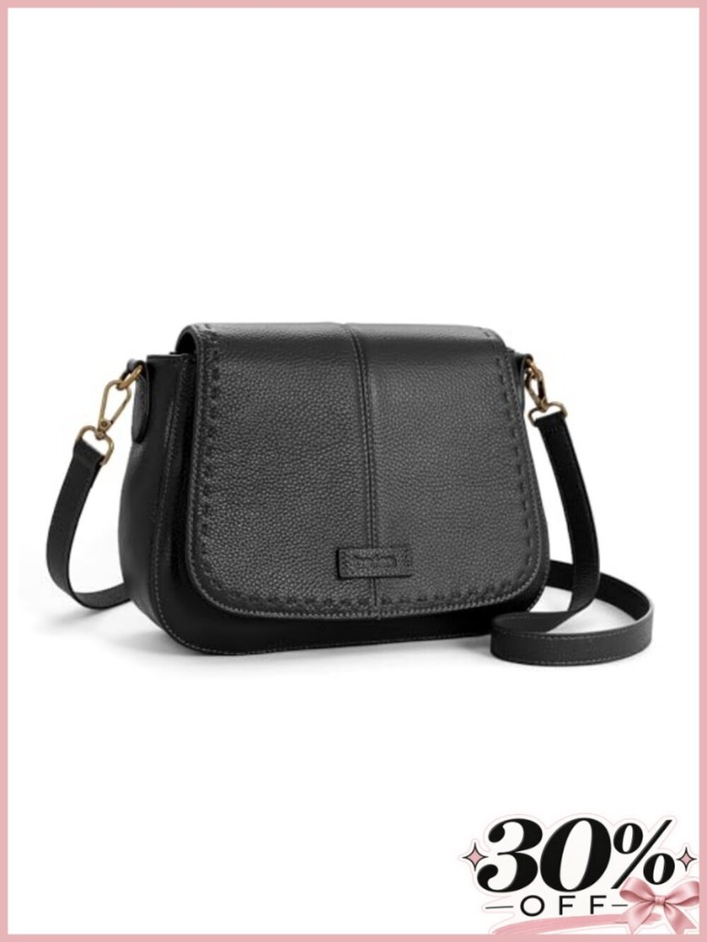 Genuine Leather Saddle Crossbody Bag RFID Blocking